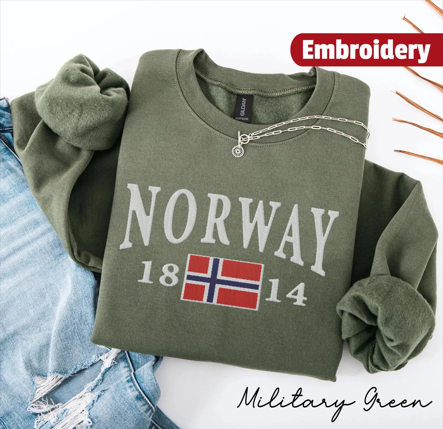 Norway embroidered sweatshirt crewneck