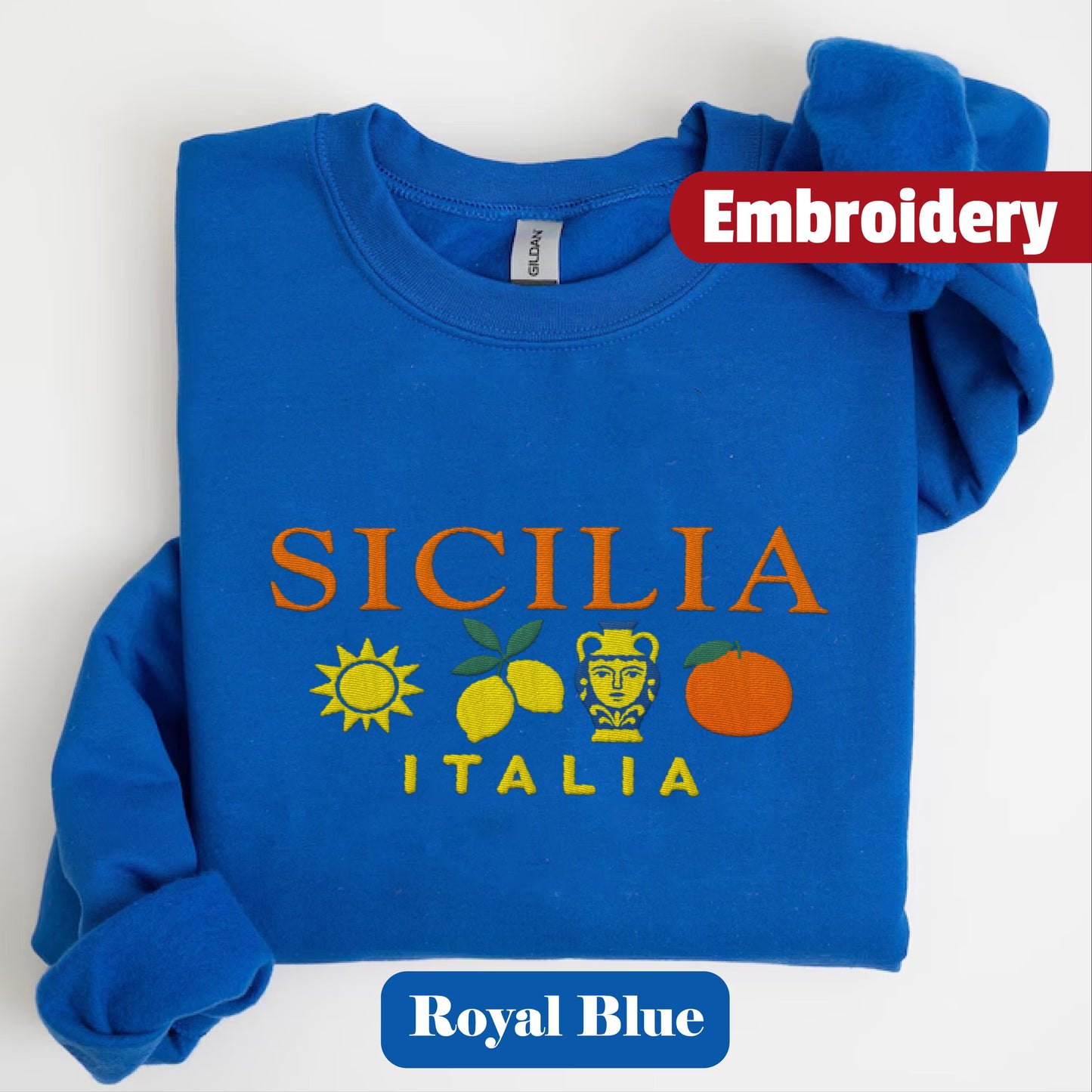 Sicily embroidered sweatshirt crewneck