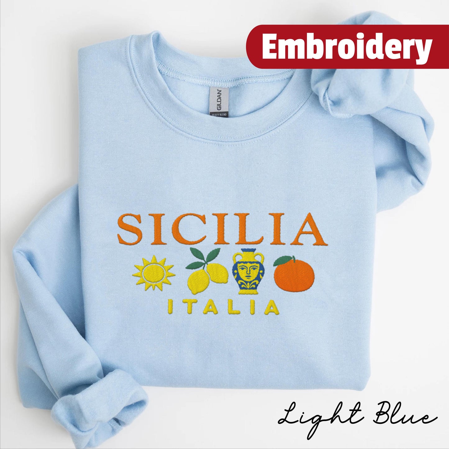 Sicily embroidered sweatshirt crewneck