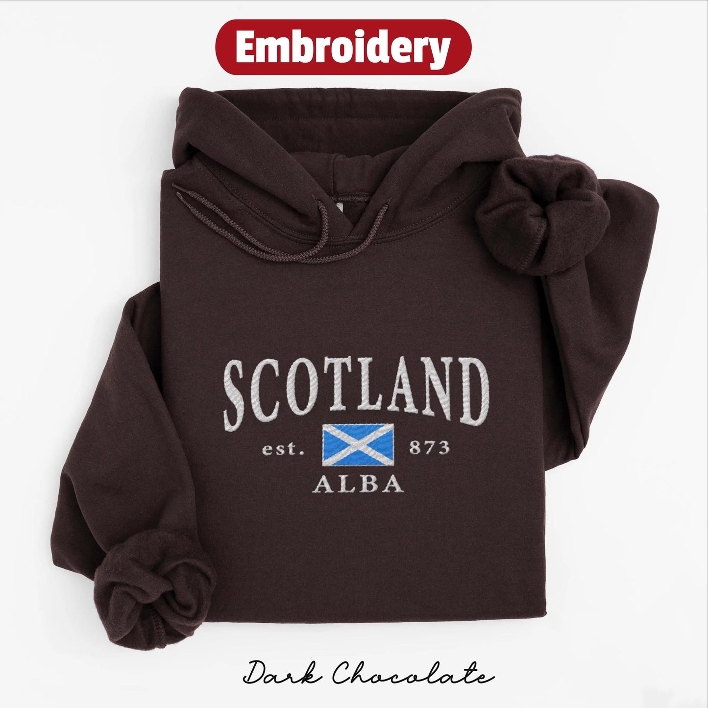Scotland embroidery hoodie