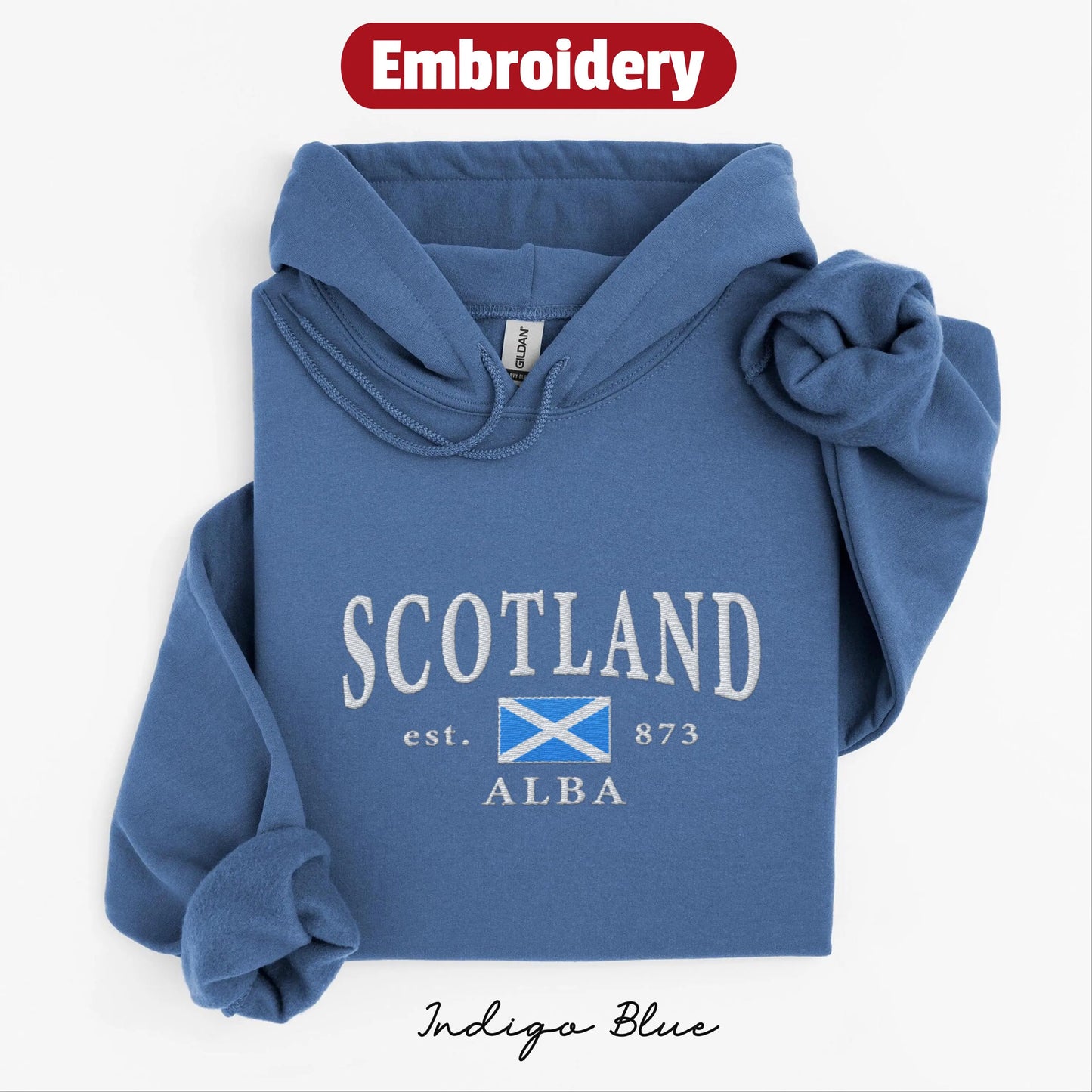 Scotland embroidery hoodie