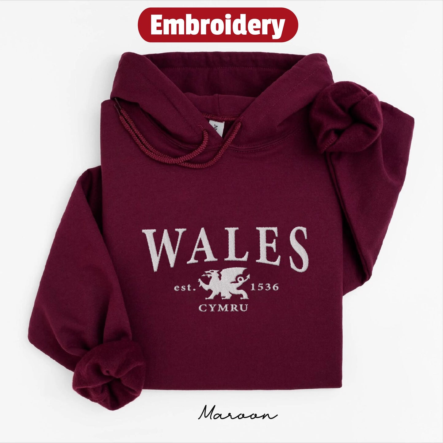 Wales embroidery hoodie