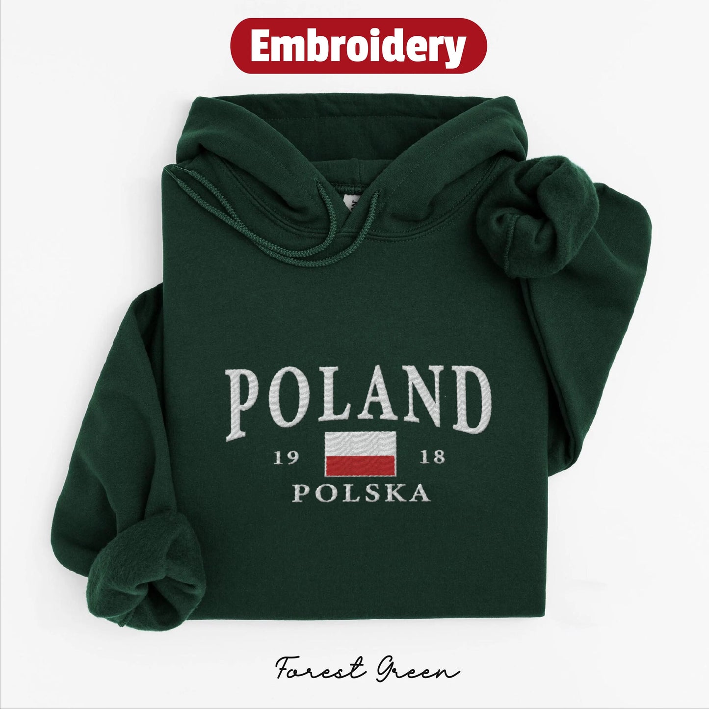 Poland embroidery hoodie