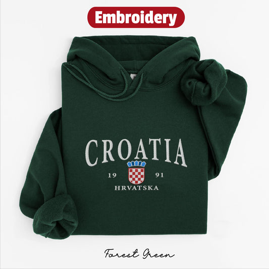 Croatia embroidery hoodie
