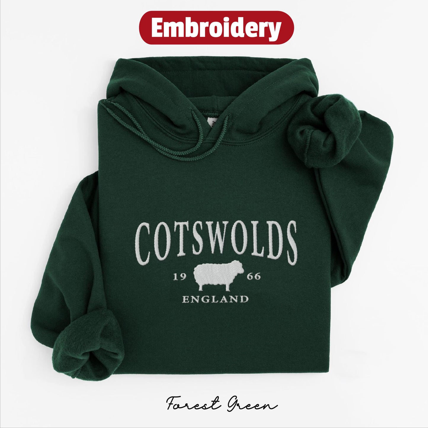 Cotswolds embroidery hoodie