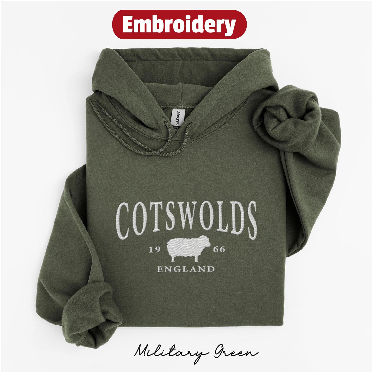 Cotswolds embroidery hoodie
