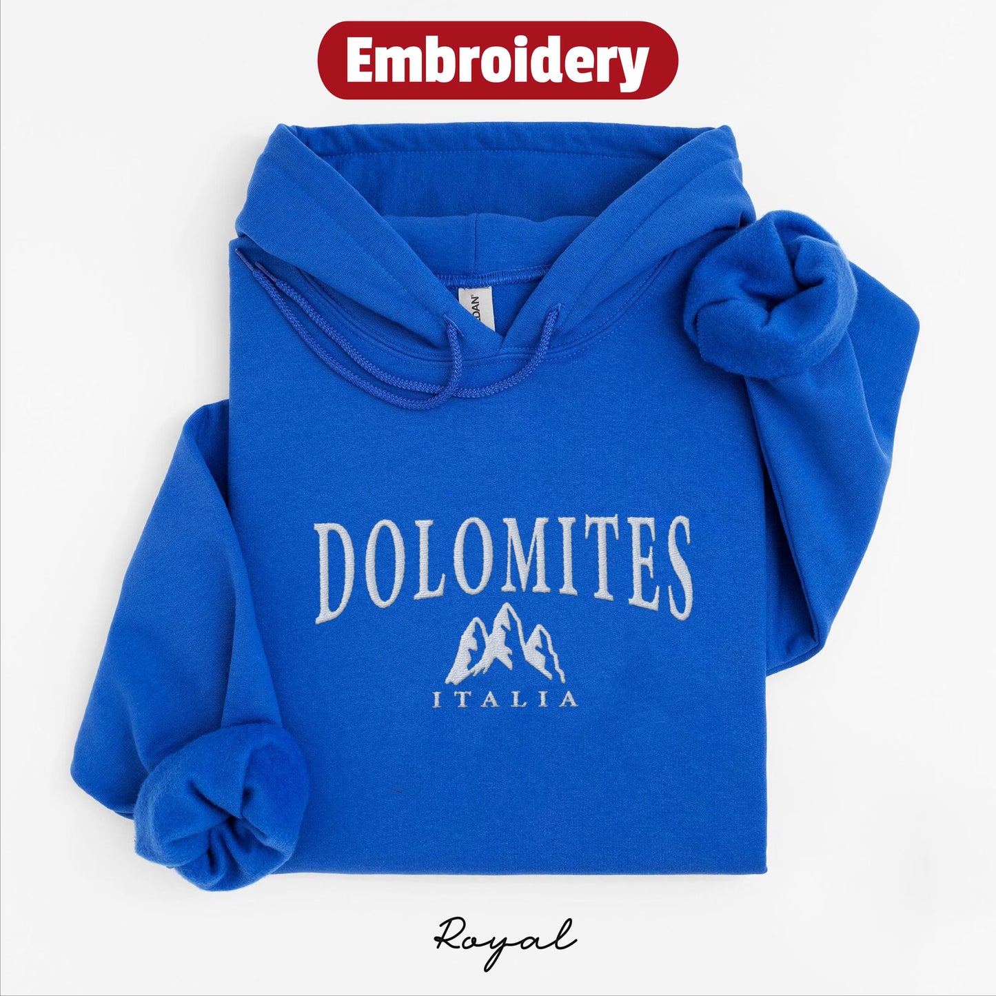Dolomites embroidery hoodie