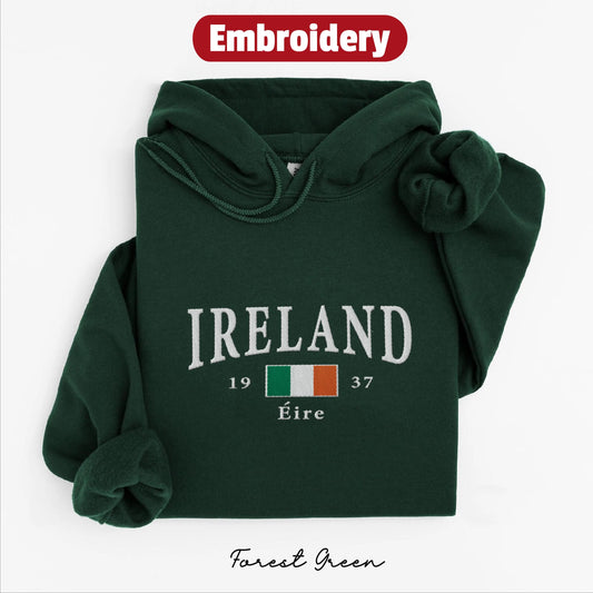 Ireland embroidery hoodie