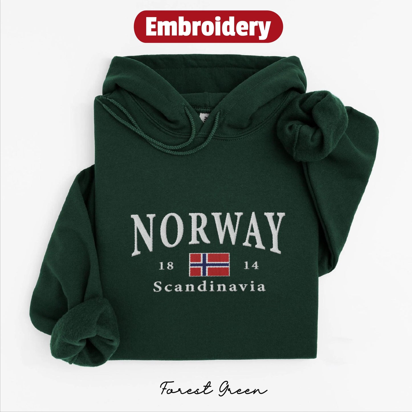 Norway embroidery hoodie