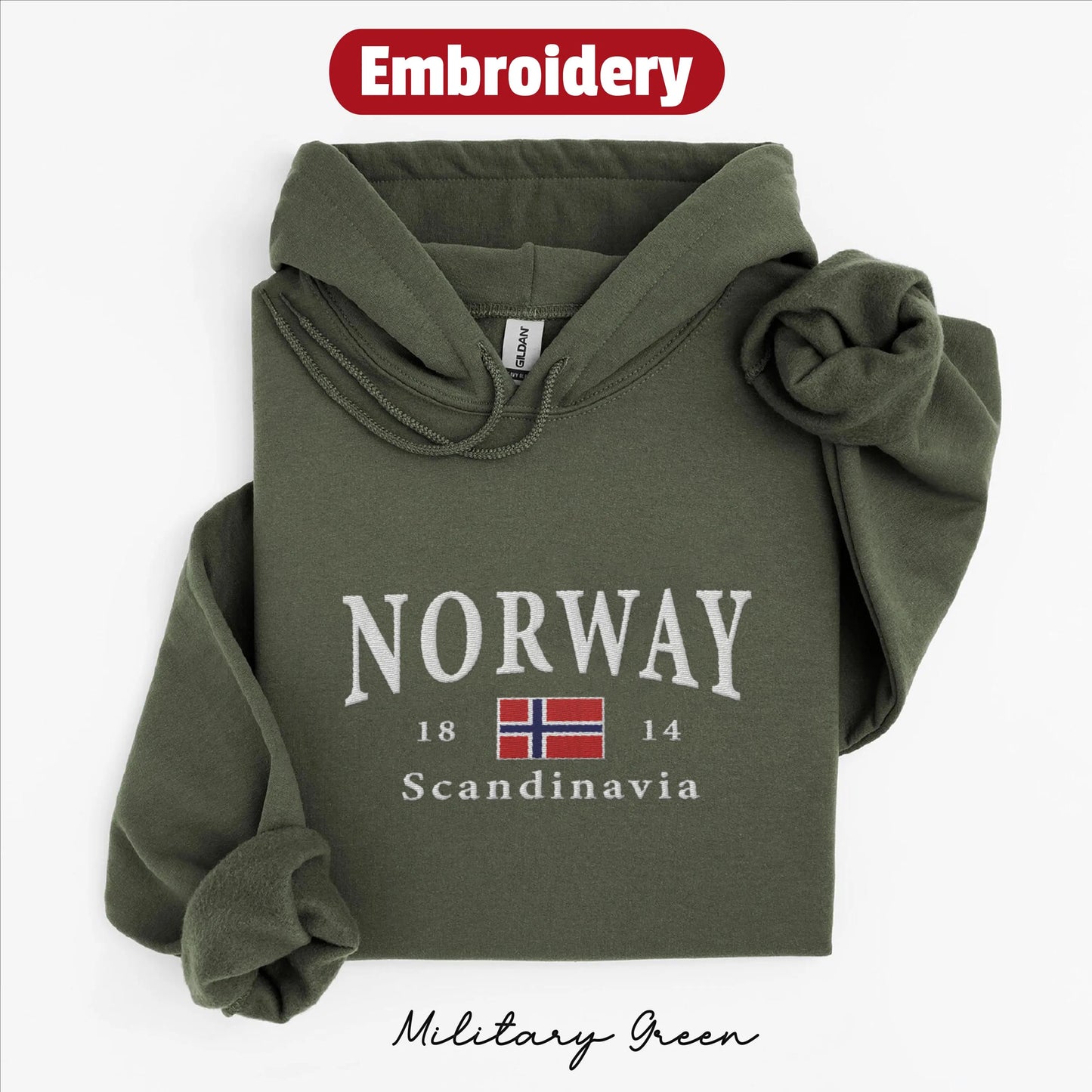 Norway embroidery hoodie