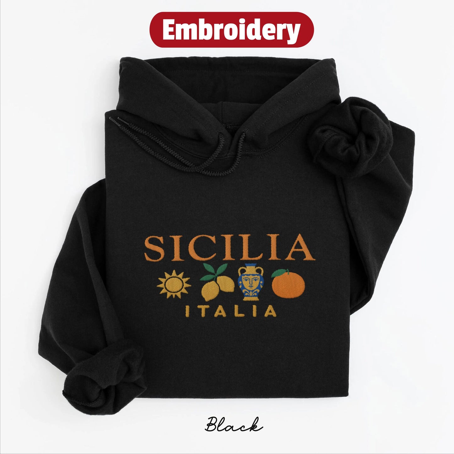 Sicily embroidery hoodie