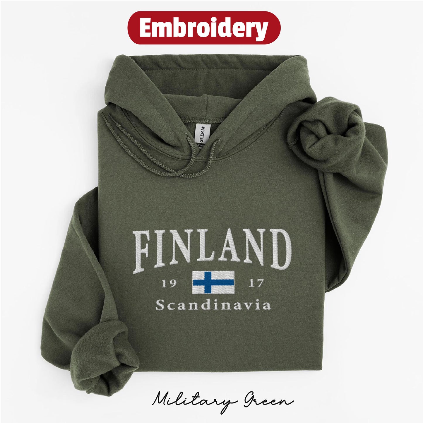 Finland embroidery hoodie