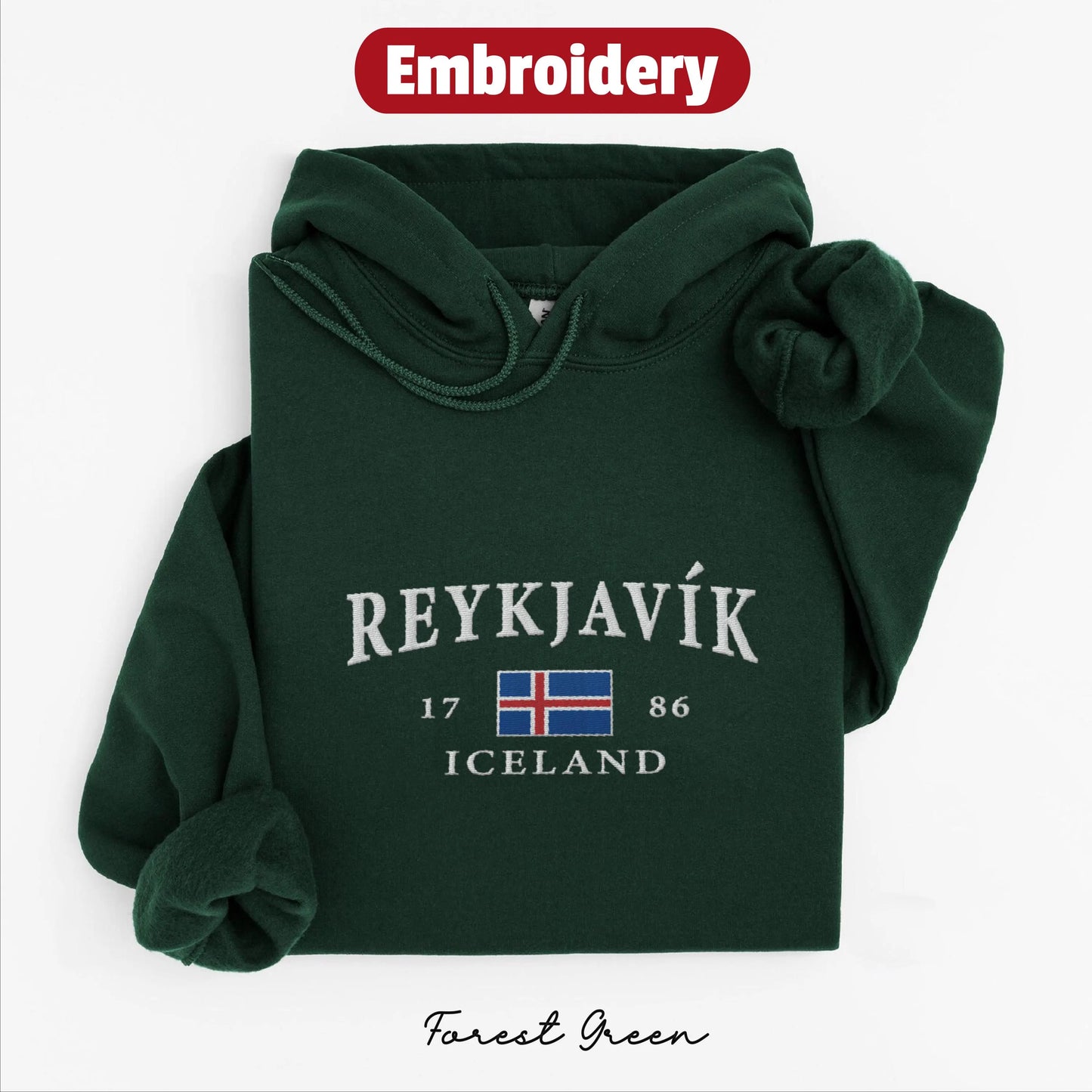 Reykjavík embroidery hoodie