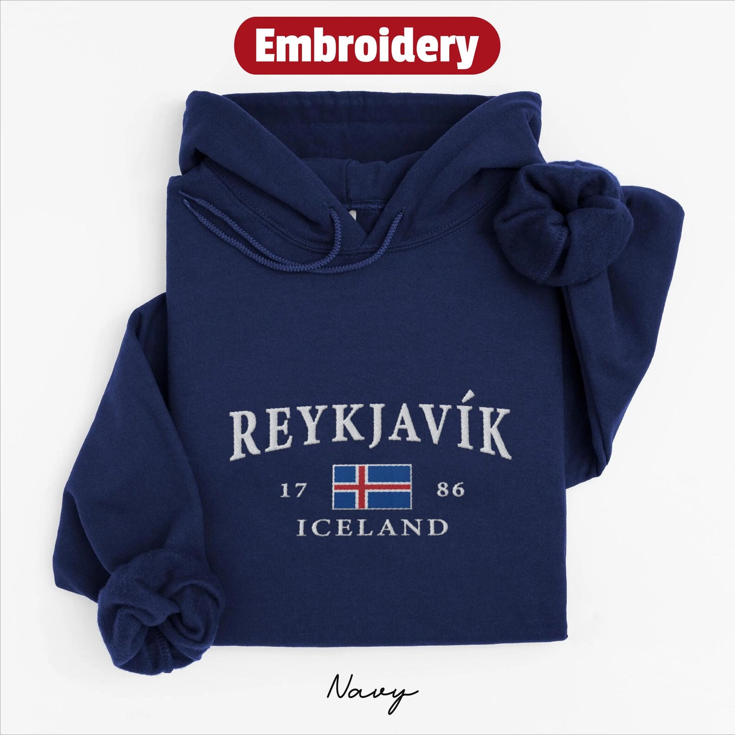 Reykjavík embroidery hoodie