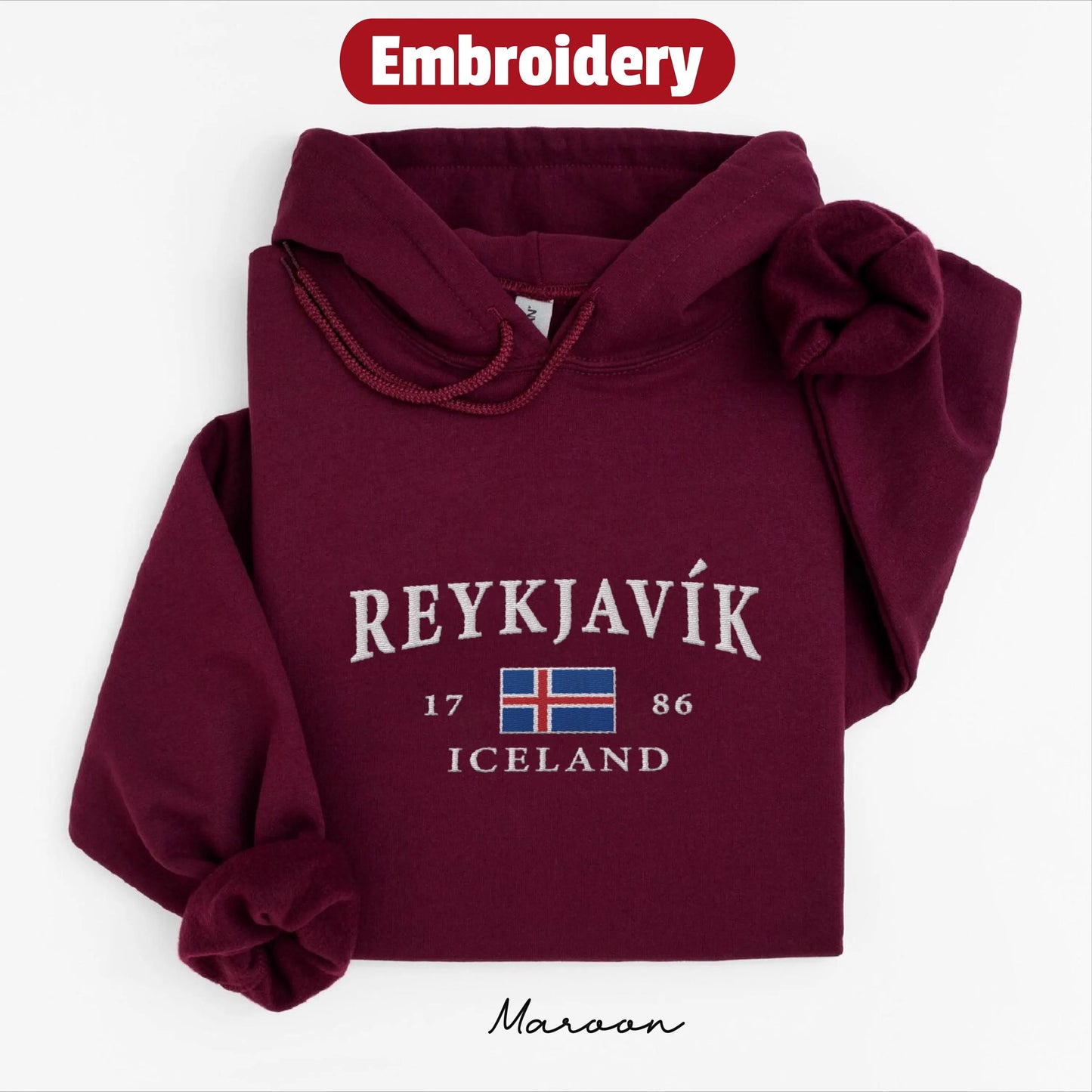 Reykjavík embroidery hoodie