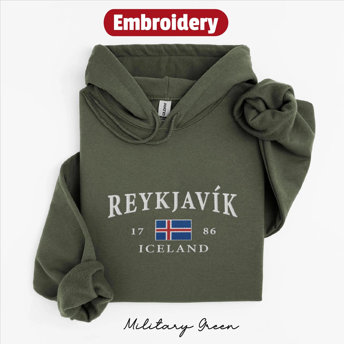 Reykjavík embroidery hoodie