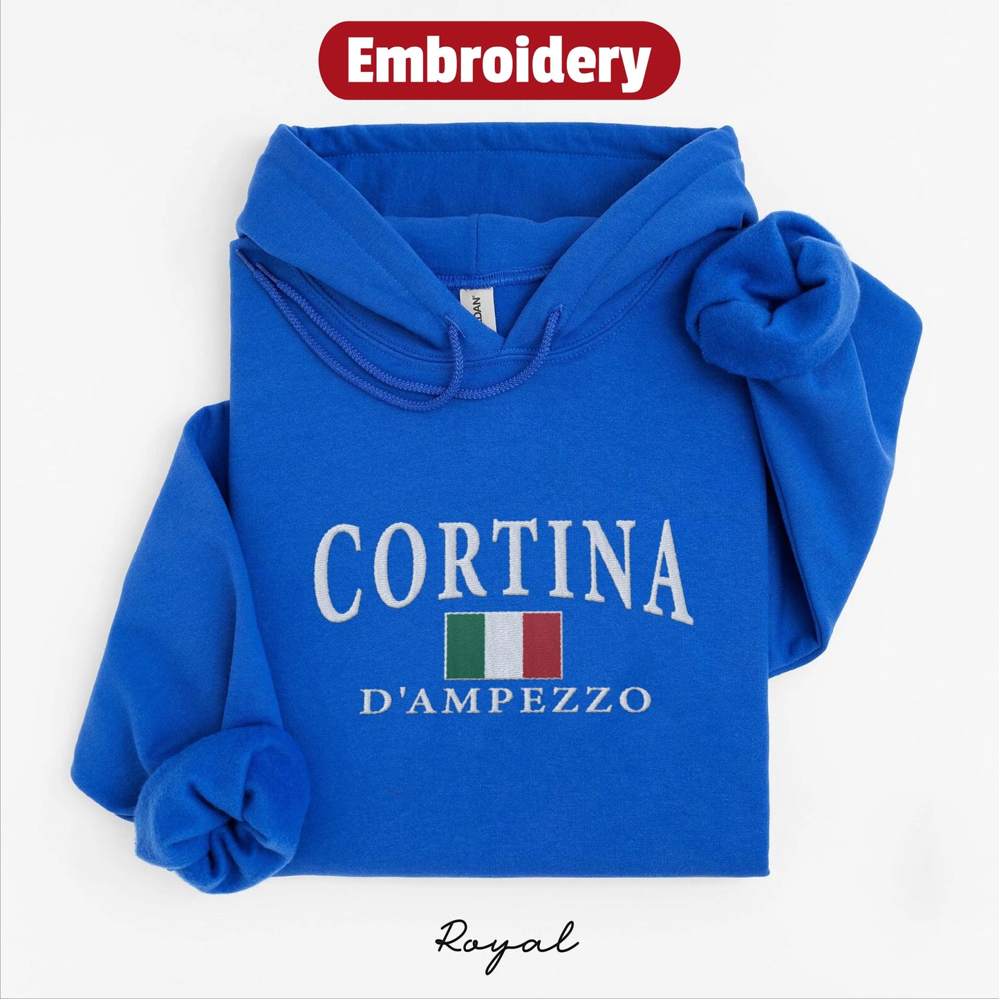 Cortina d Ampezzo embroidery hoodie
