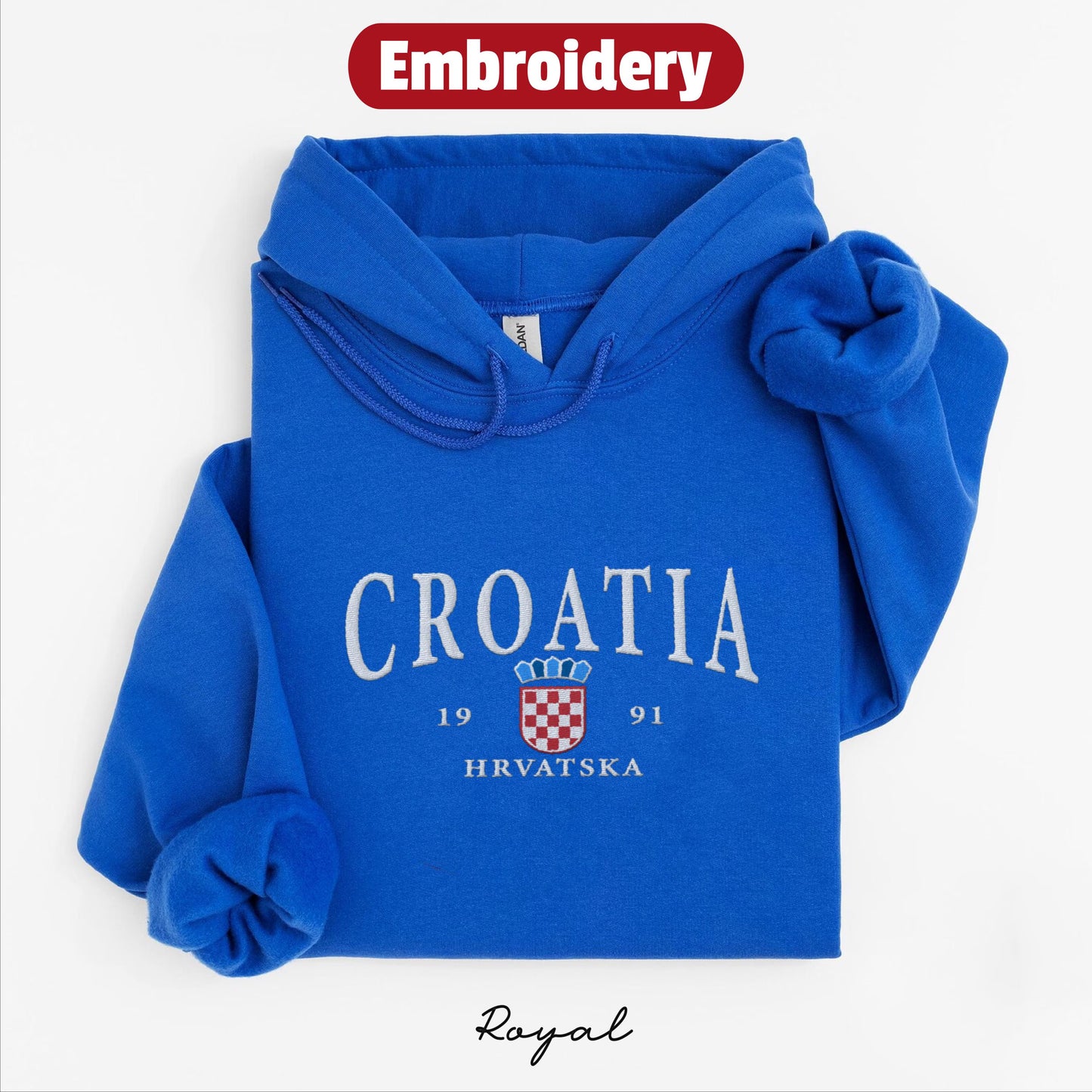 Croatia embroidery hoodie