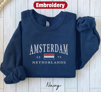 Amsterdam embroidered sweatshirt crewneck