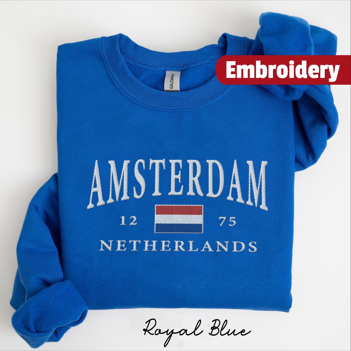 Amsterdam embroidered sweatshirt crewneck