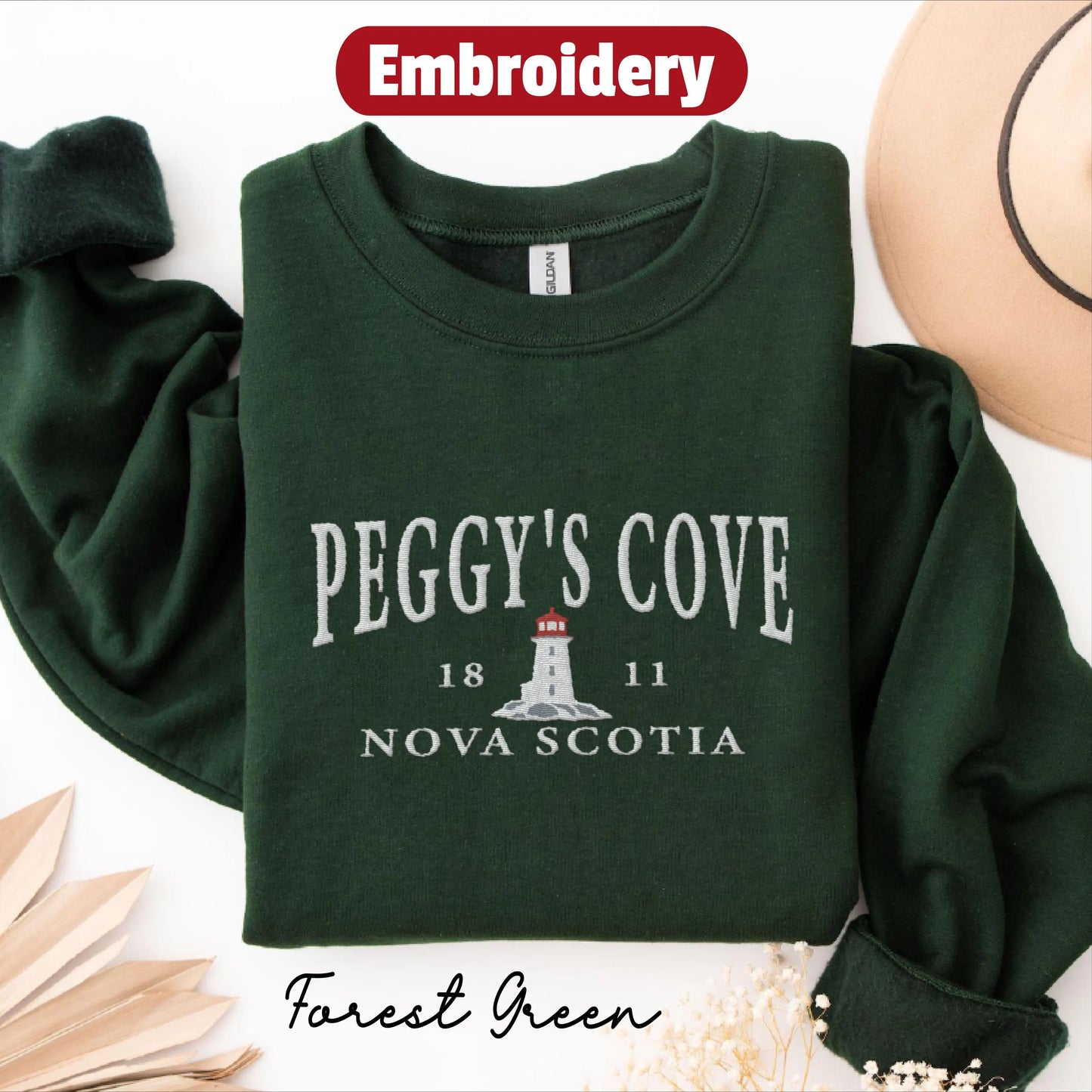 Peggys Cove embroidered sweatshirt crewneck