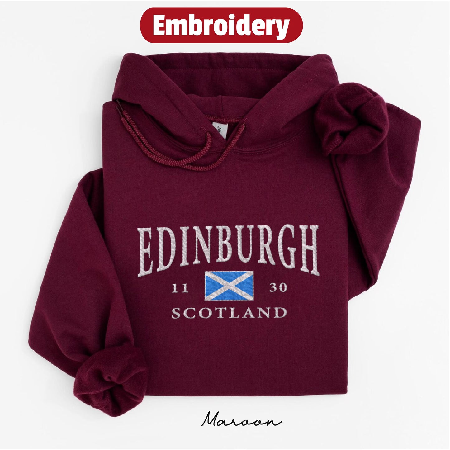 Edinburgh embroidered hoodie