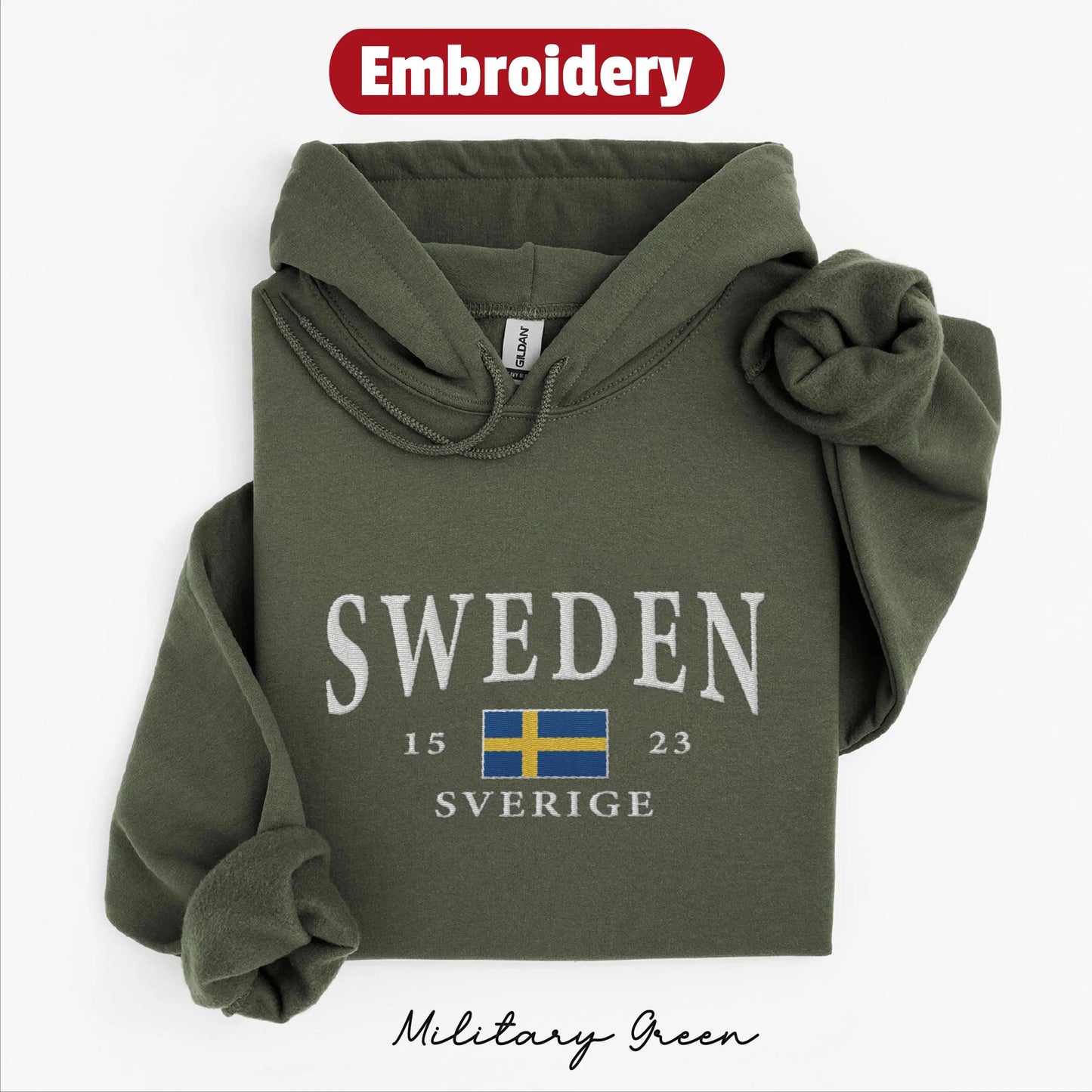 Sweden embroidered hoodie