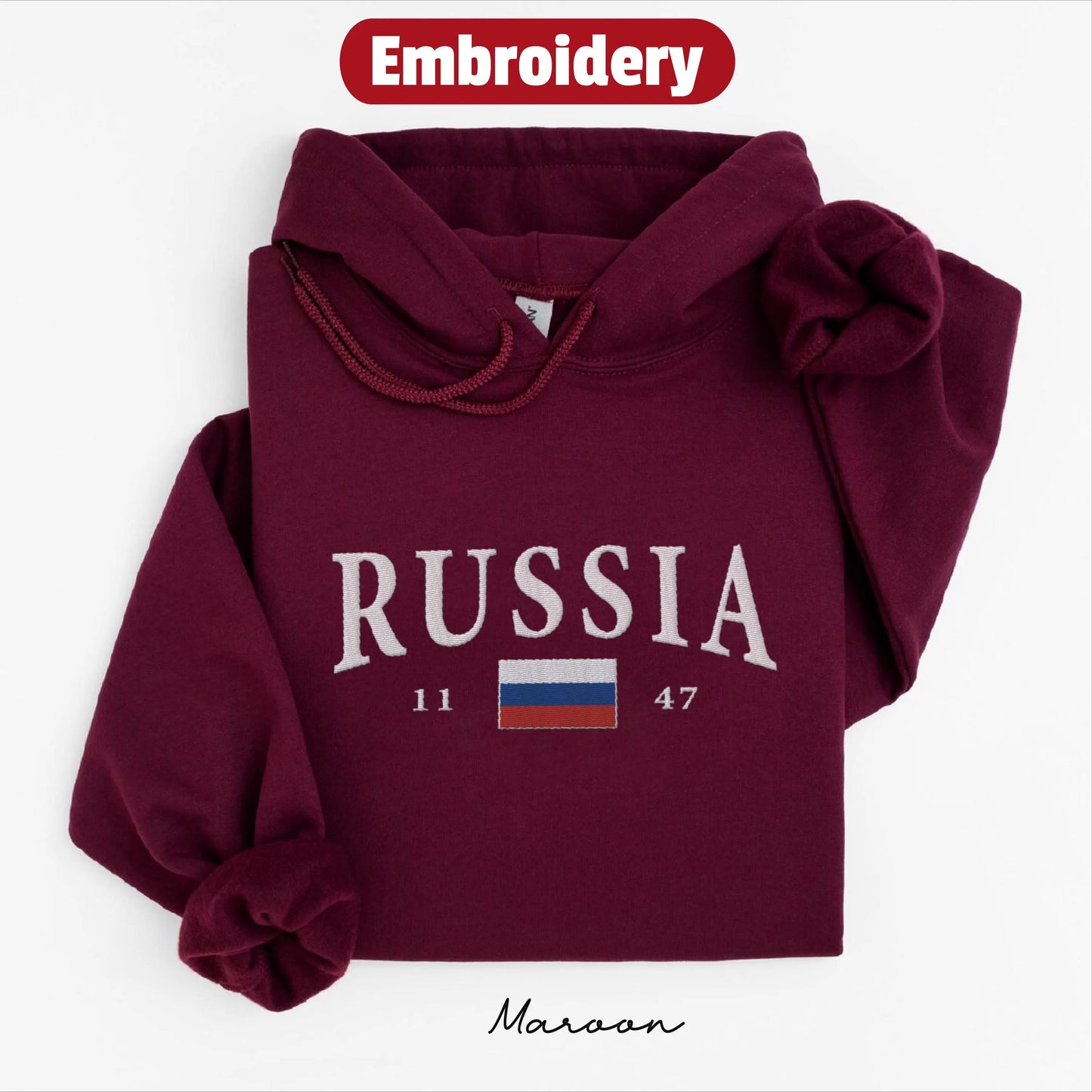 Russia embroidered hoodie
