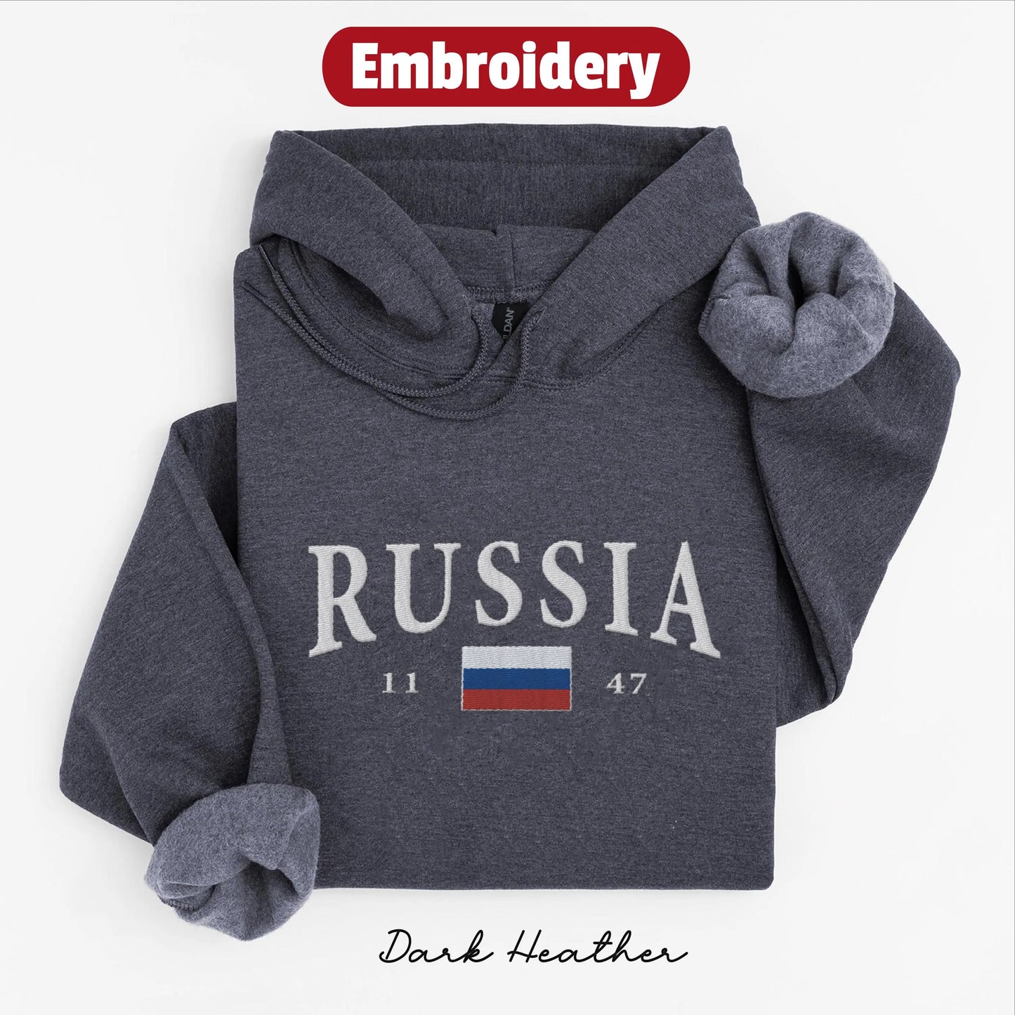 Russia embroidered hoodie