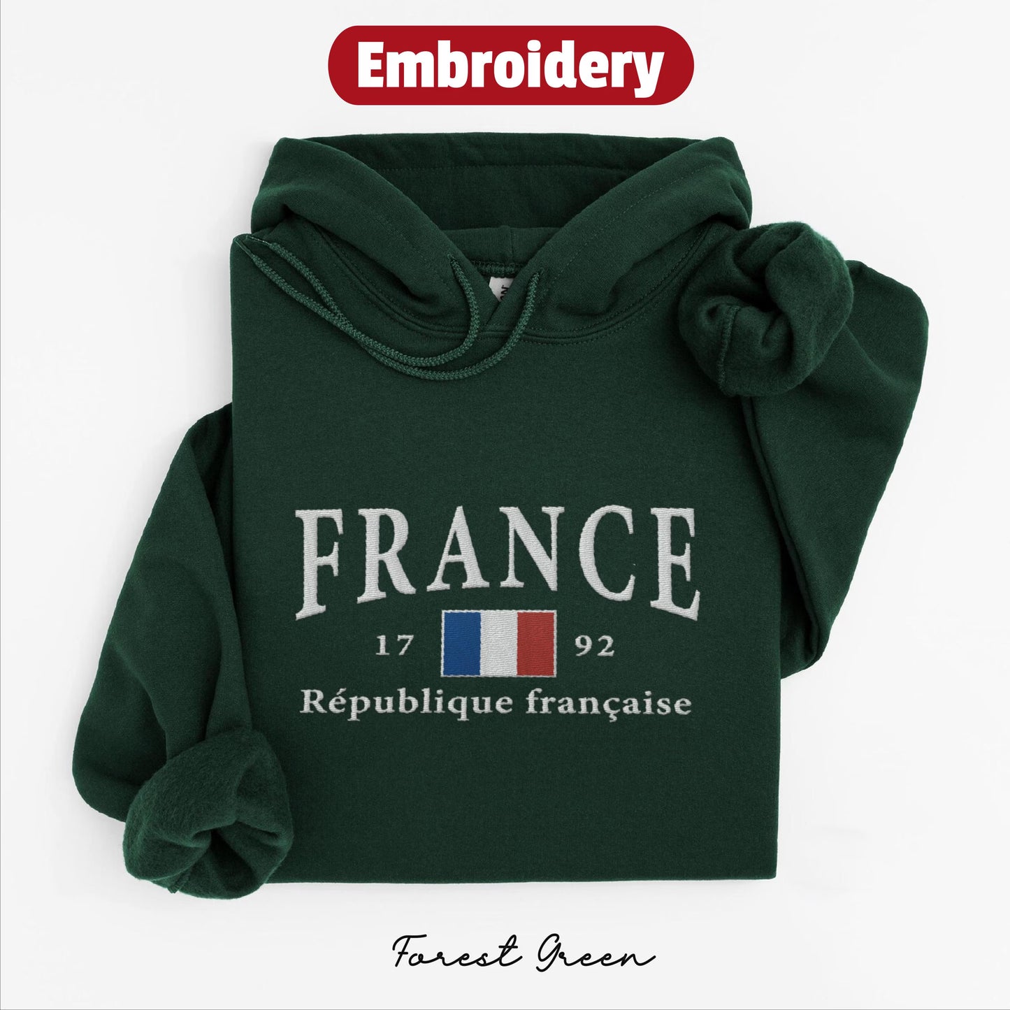 France embroidered hoodie