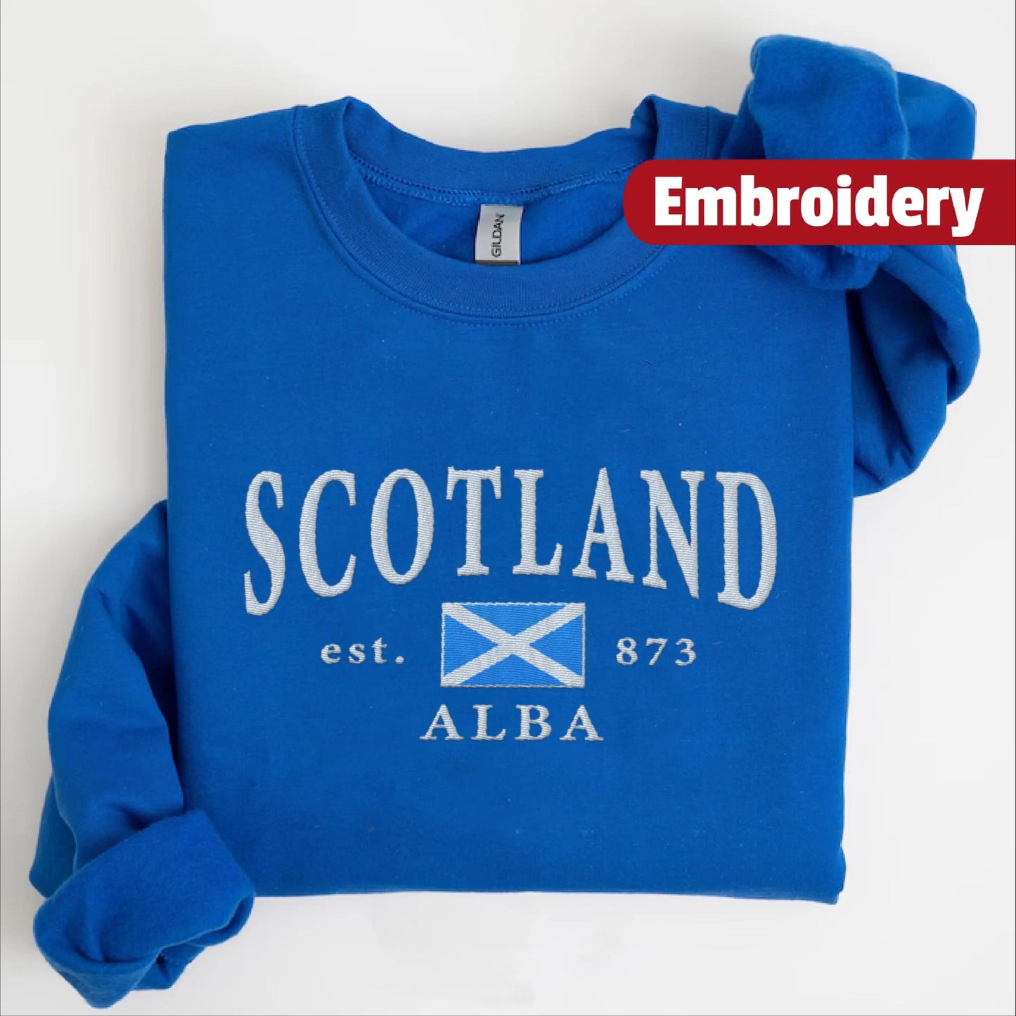 Scotland embroidery sweatshirt crewneck