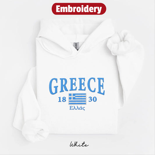 Greece embroidery hoodie