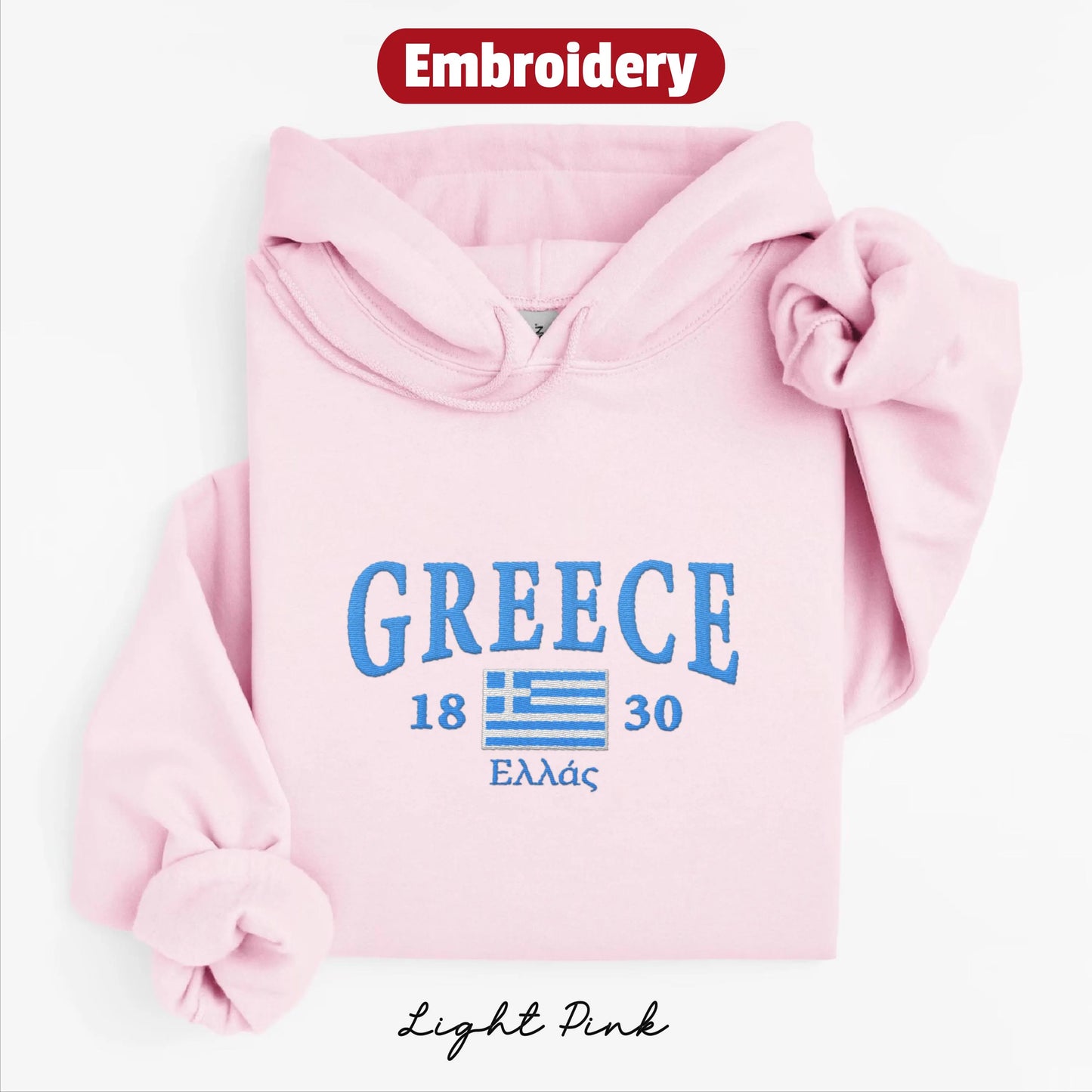 Greece embroidery hoodie