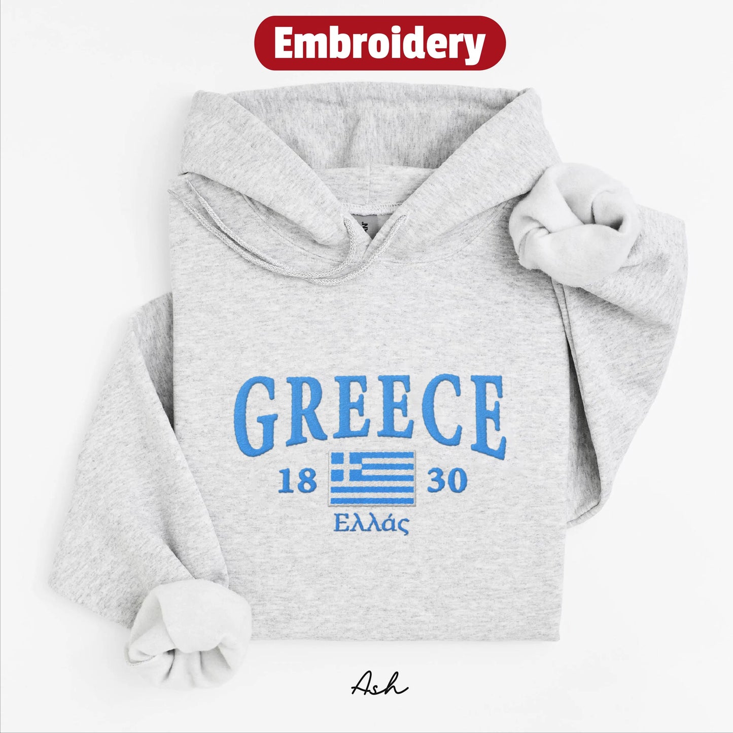 Greece embroidery hoodie