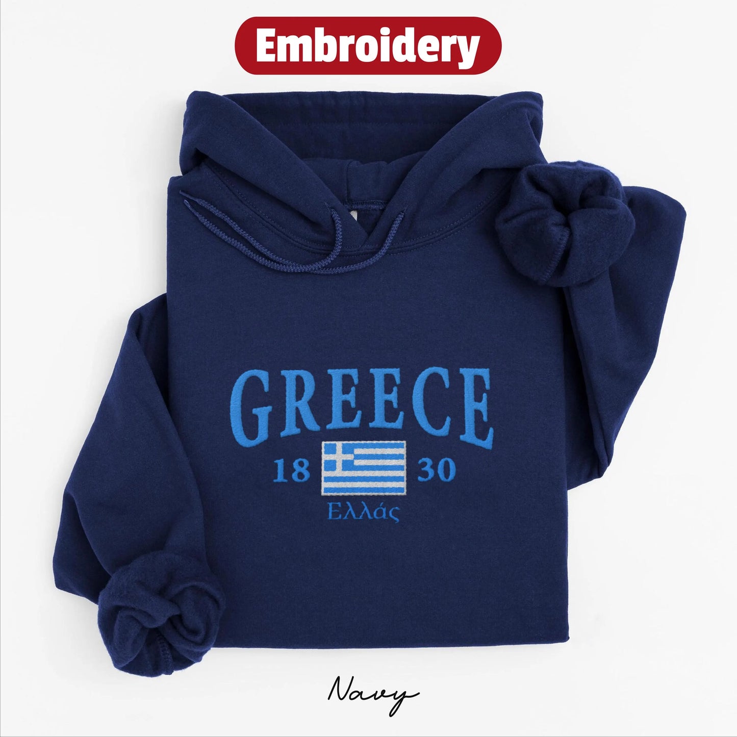 Greece embroidery hoodie