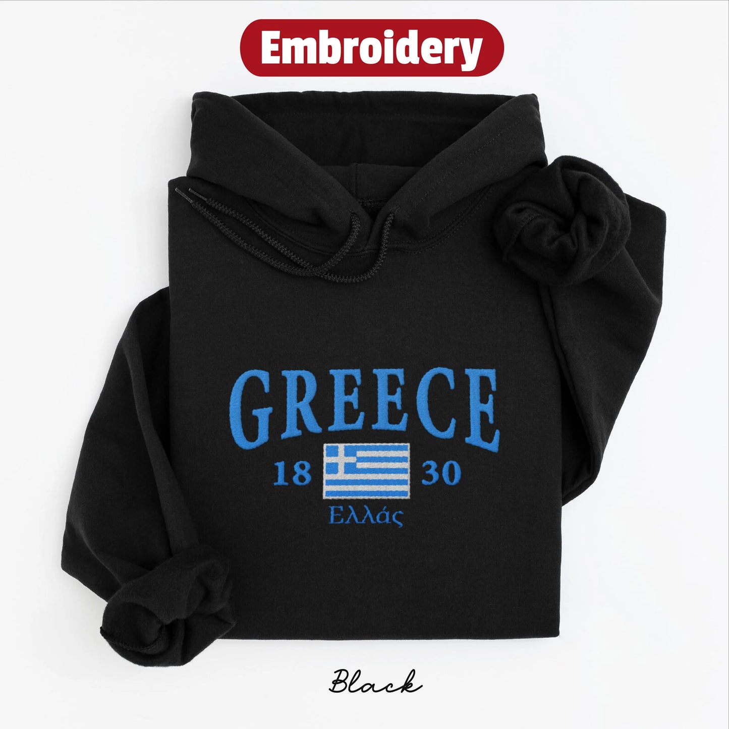 Greece embroidery hoodie