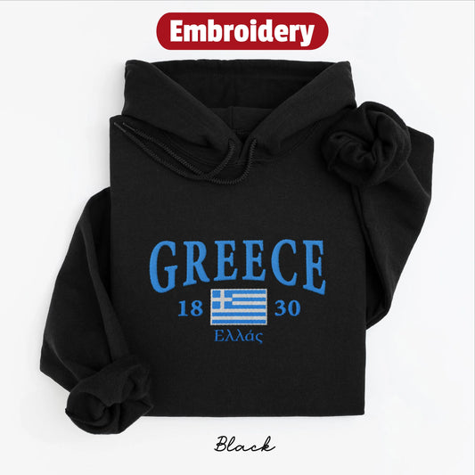 Greece embroidery hoodie