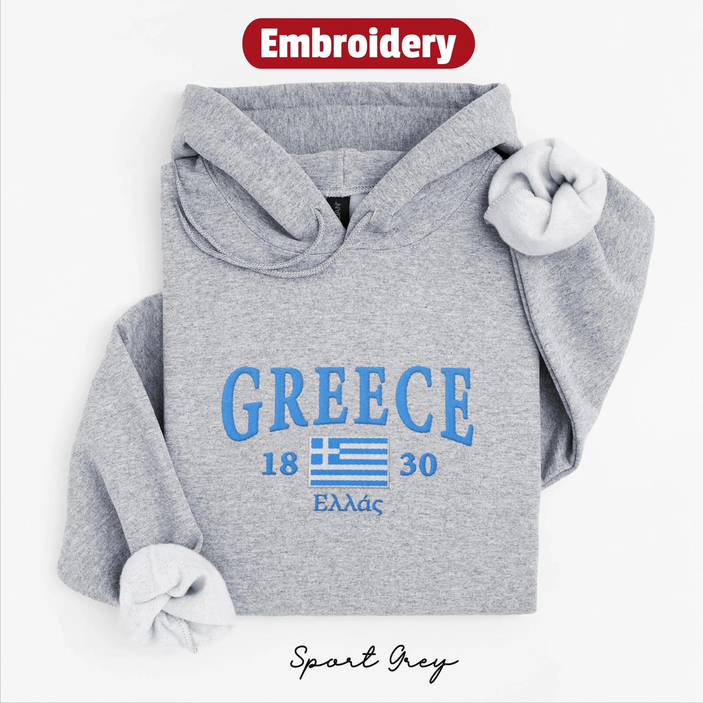 Greece embroidery hoodie