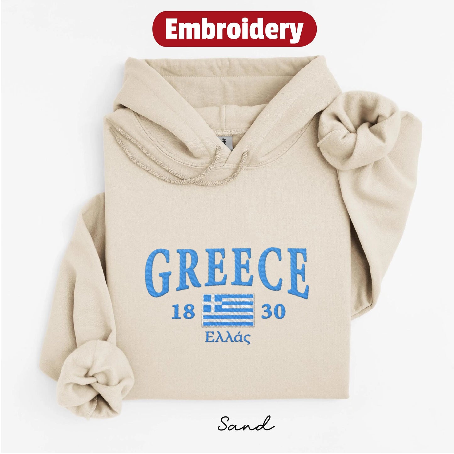 Greece embroidery hoodie