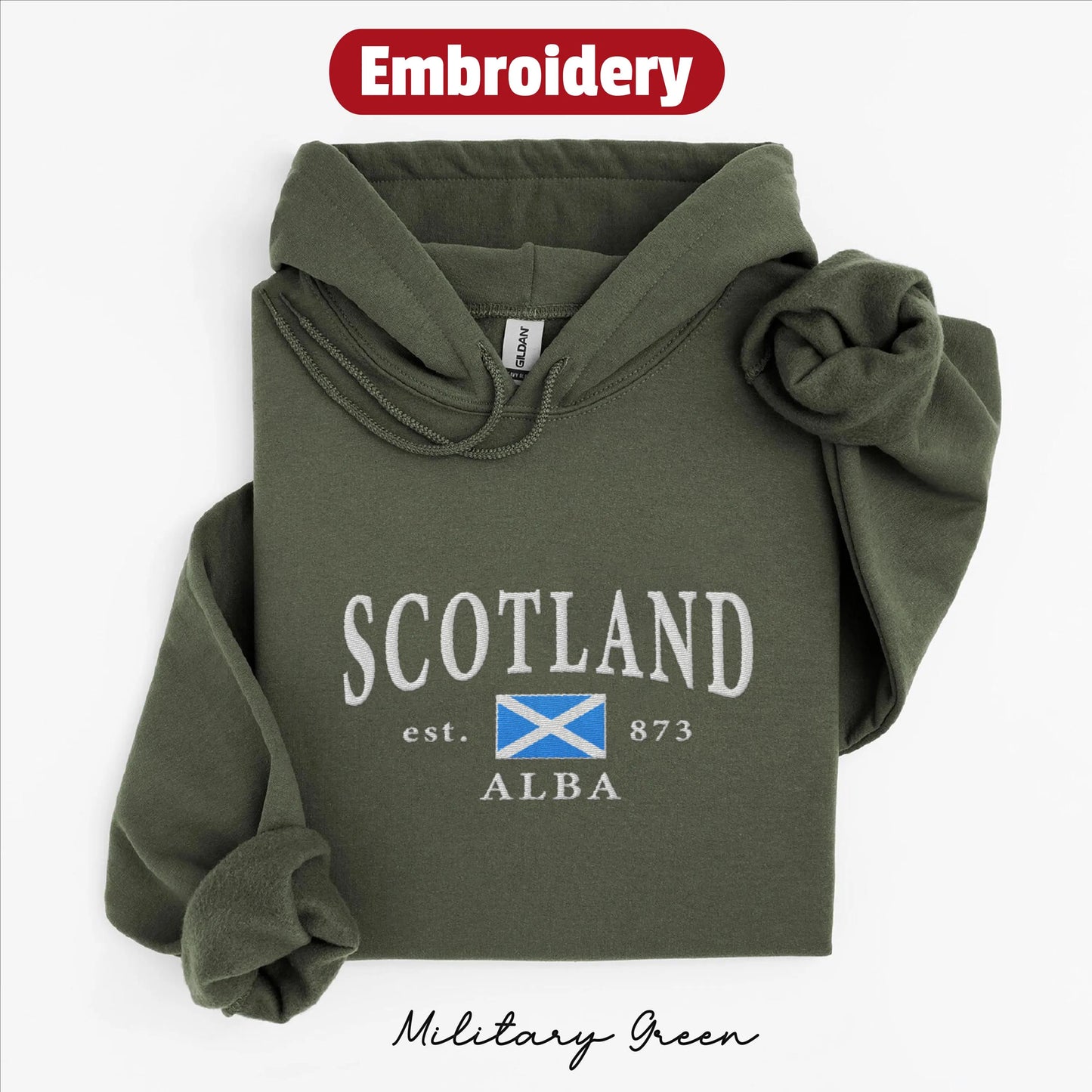 Scotland embroidery hoodie