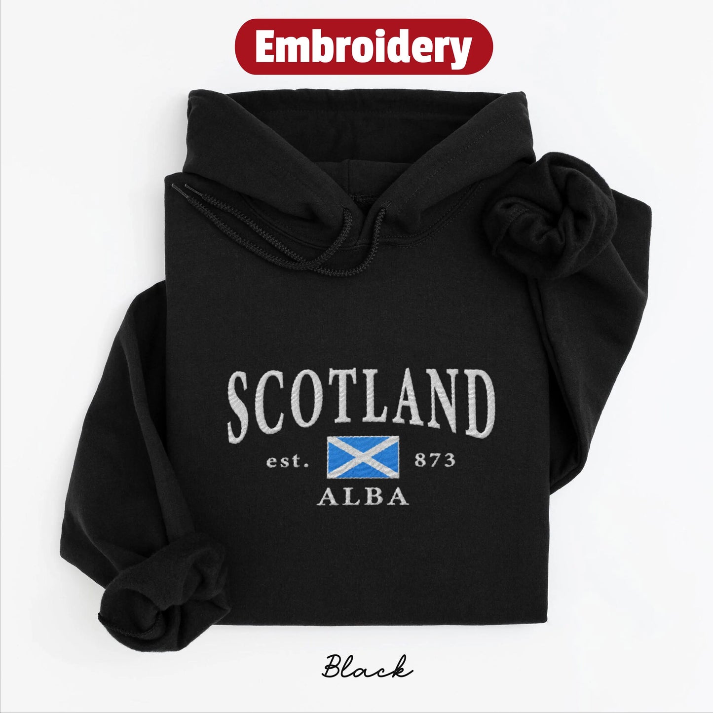 Scotland embroidery hoodie