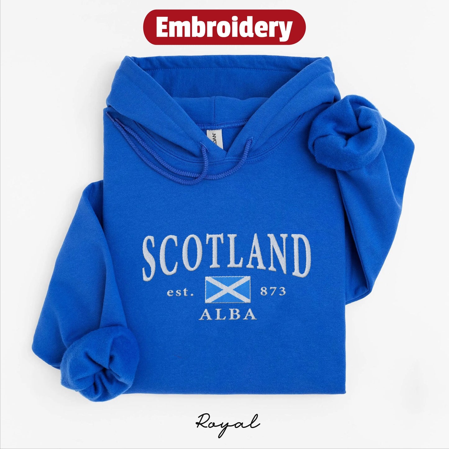 Scotland embroidery hoodie