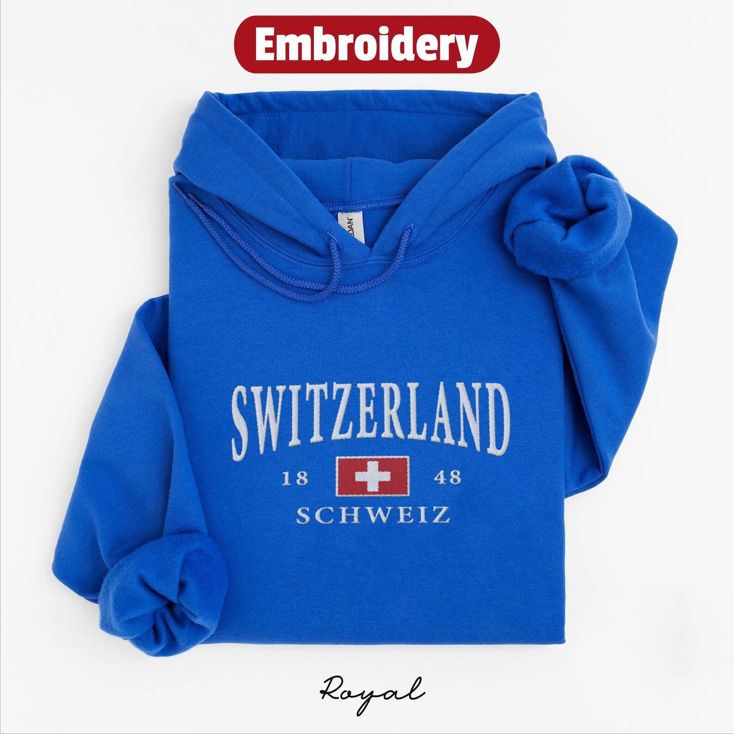 Switzerland embroidery hoodie