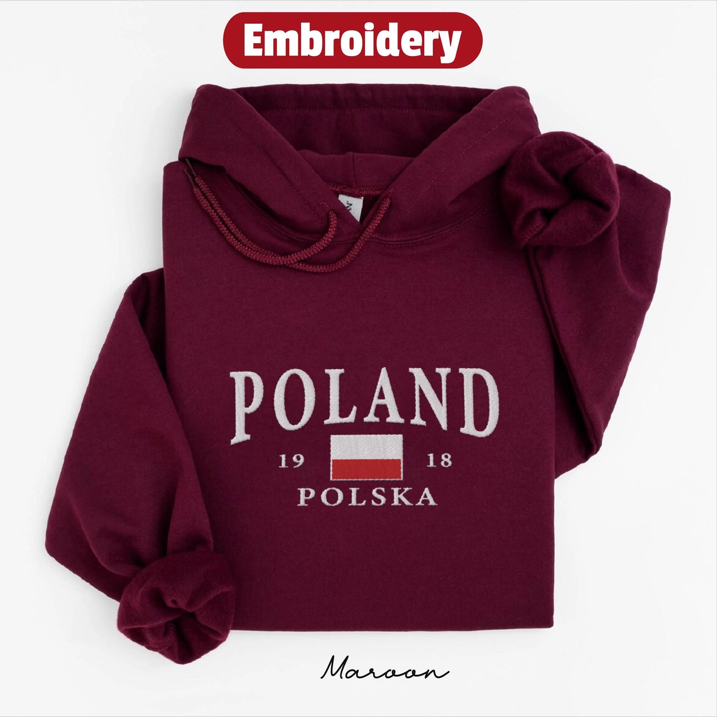 Poland embroidery hoodie