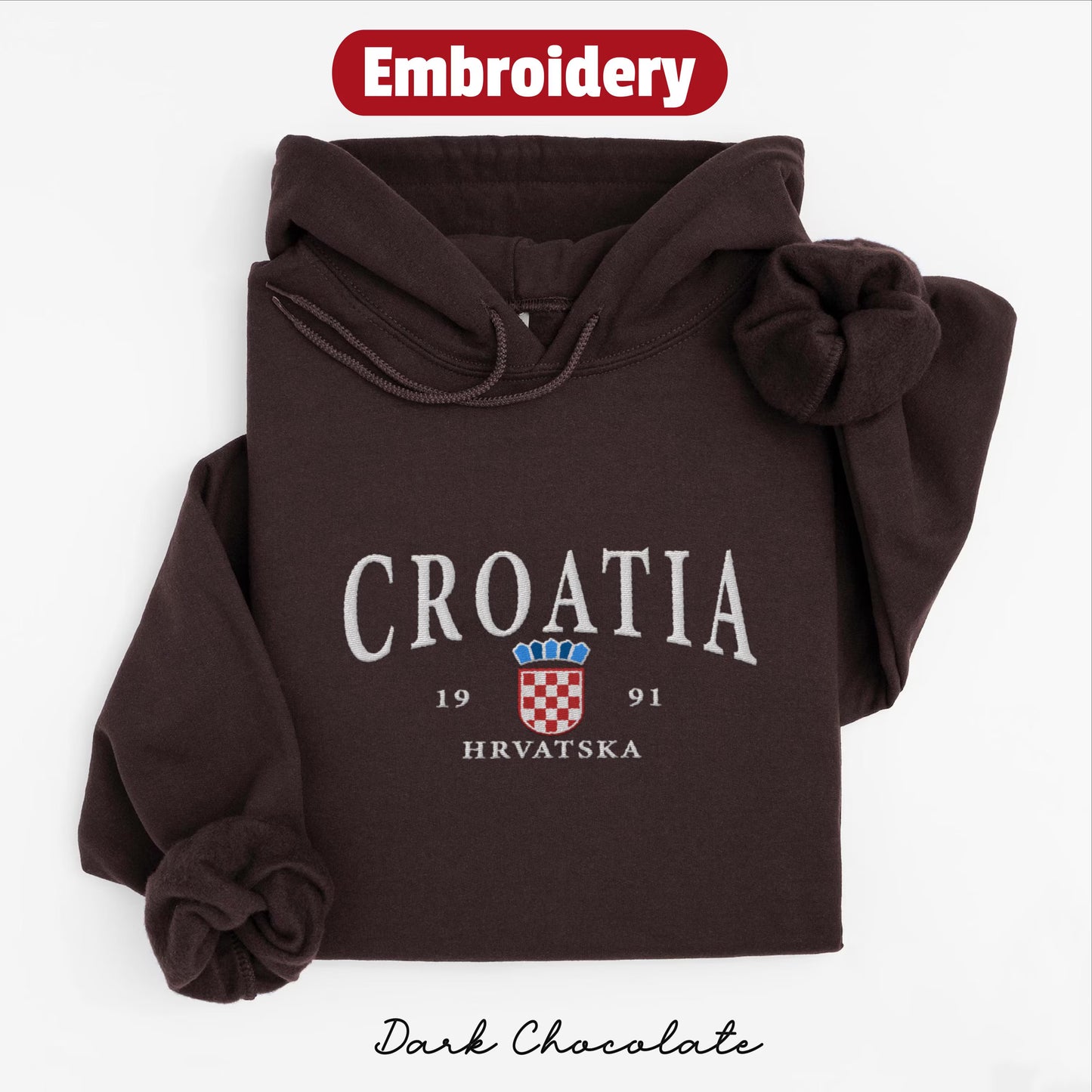 Croatia embroidery hoodie