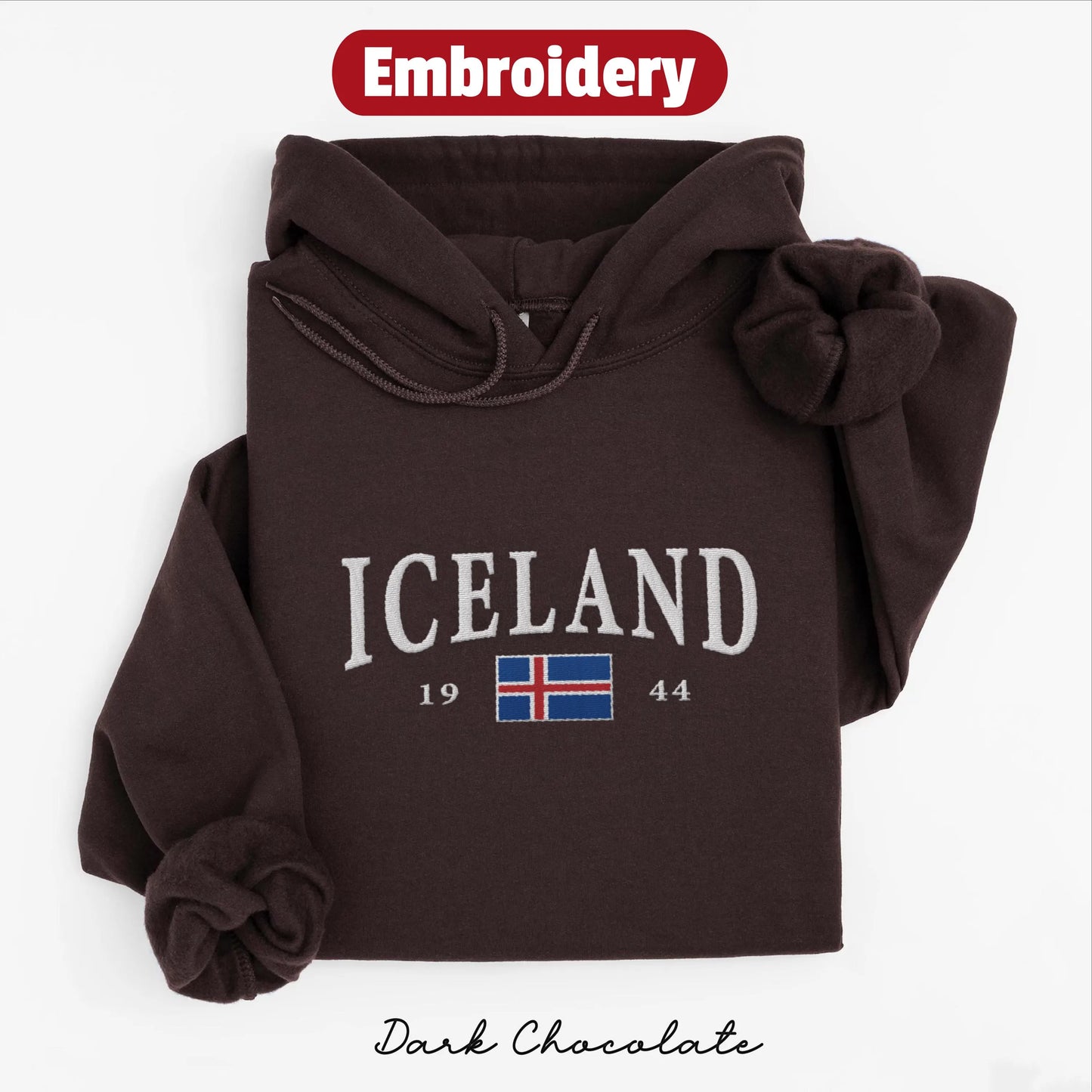 Iceland embroidery hoodie