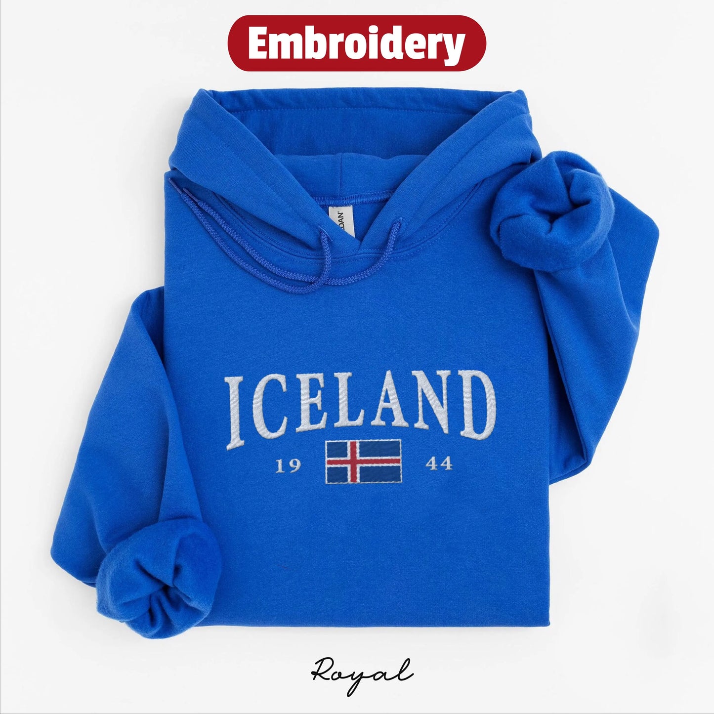 Iceland embroidery hoodie