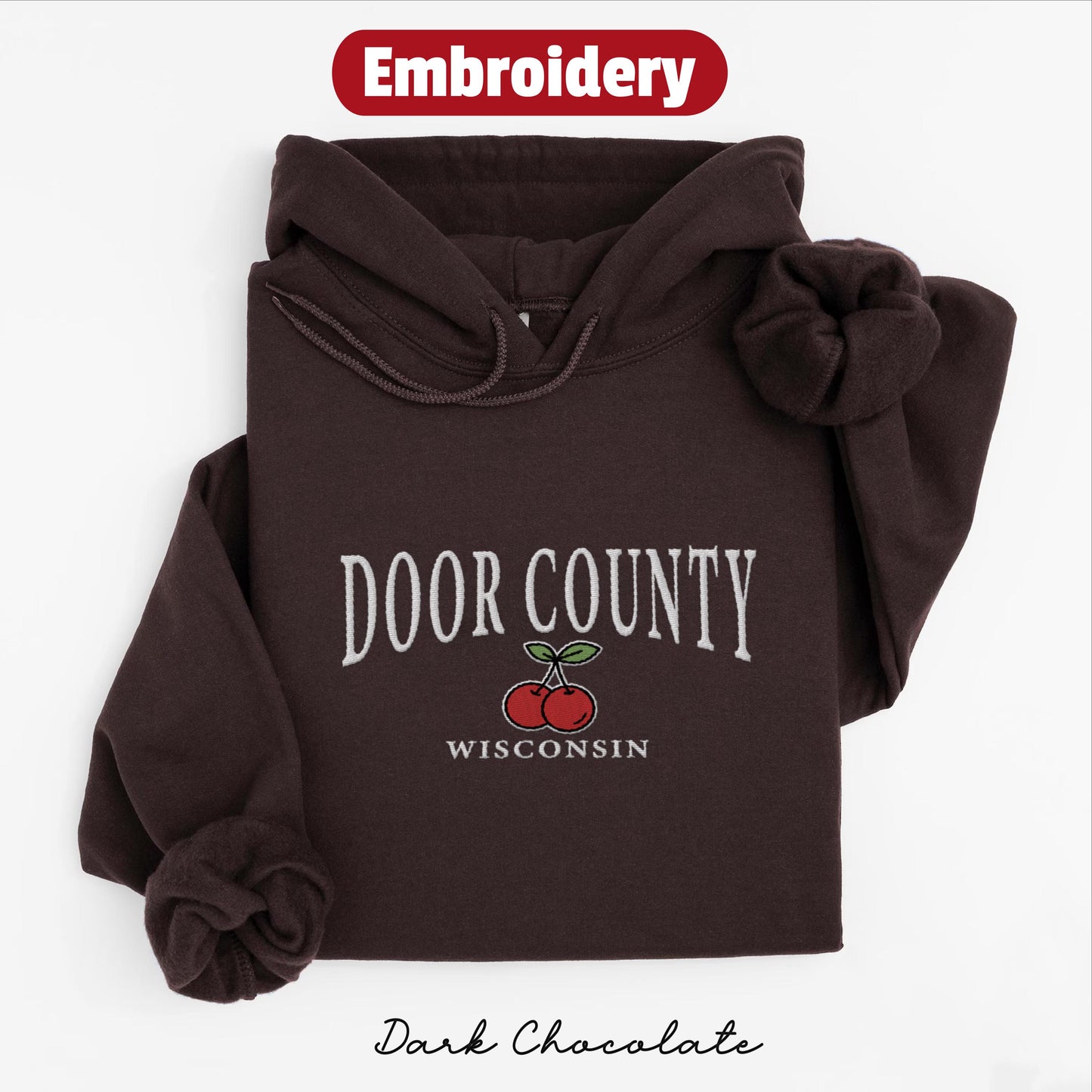 Door County embroidery hoodie