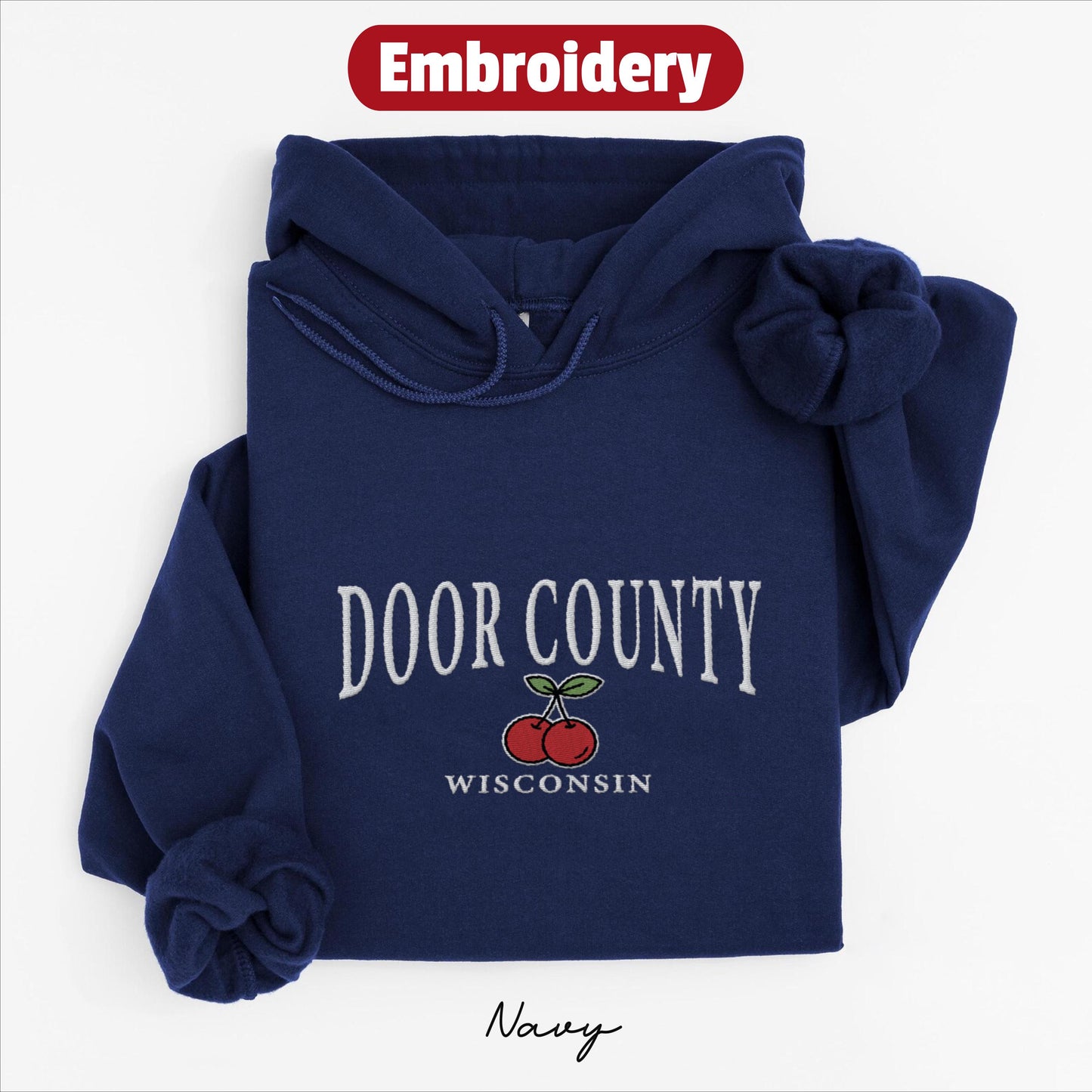 Door County embroidery hoodie
