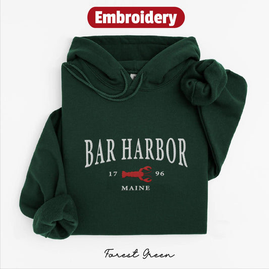 Bar Harbor embroidery hoodie